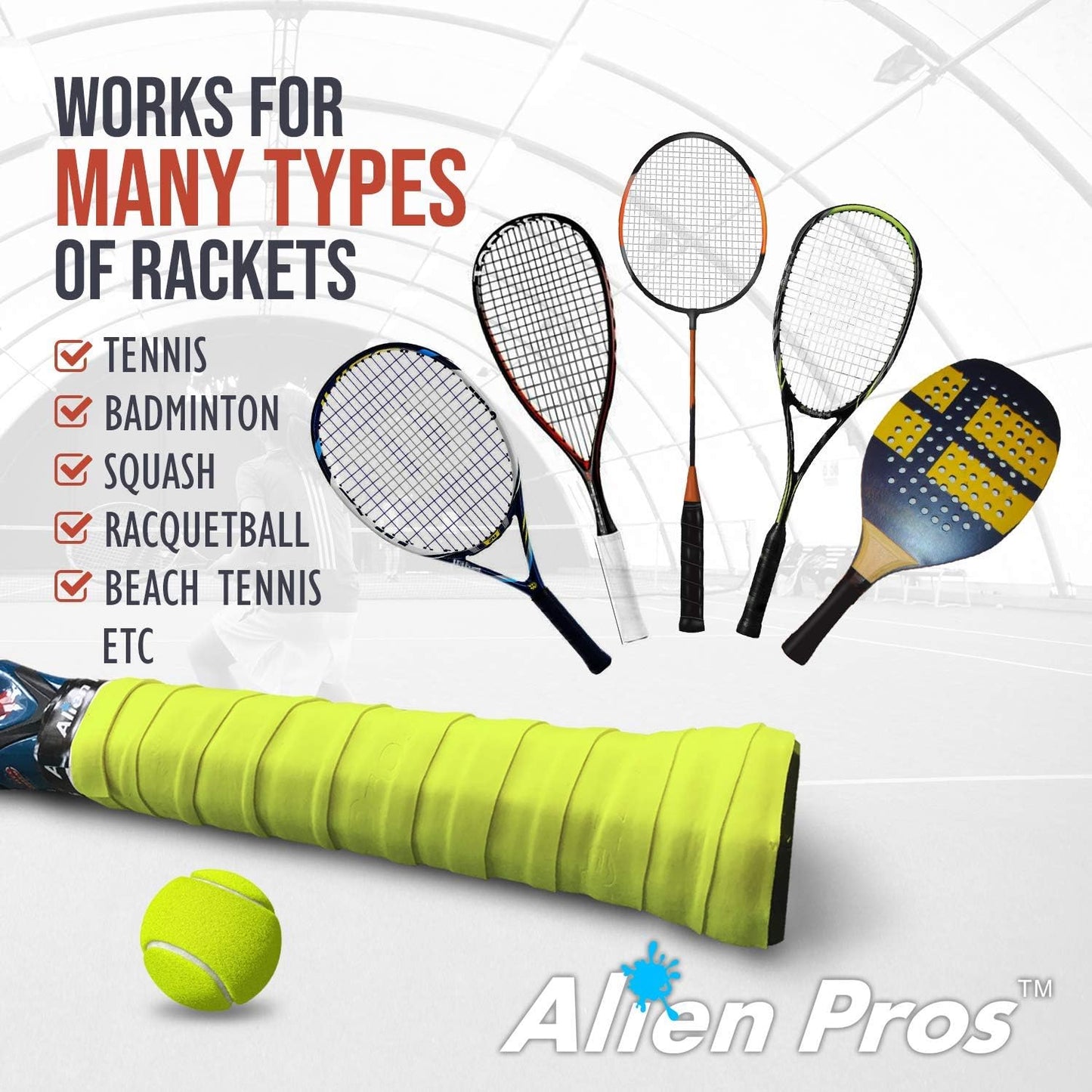 Tennis Racket Grip Tape - Precut and Dry Feel Tennis Grip - Tennis Overgrip Grip Tape Tennis Racket - Wrap Your Racquet for High Performance