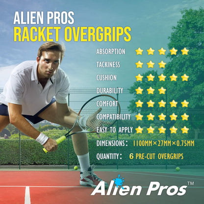 Tennis Racket Grip Tape - Precut and Dry Feel Tennis Grip - Tennis Overgrip Grip Tape Tennis Racket - Wrap Your Racquet for High Performance