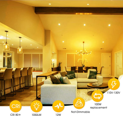 2 Pack PAR30 Yellow Bug Light Bulb Outdoor, 100W Equivalent Yellow Amber Flood Bug Lights for Outside, 12W LED Bulb E26 Base Flood Bulbs for Porch Lights, Hallway,Halloween, Christmas Decor