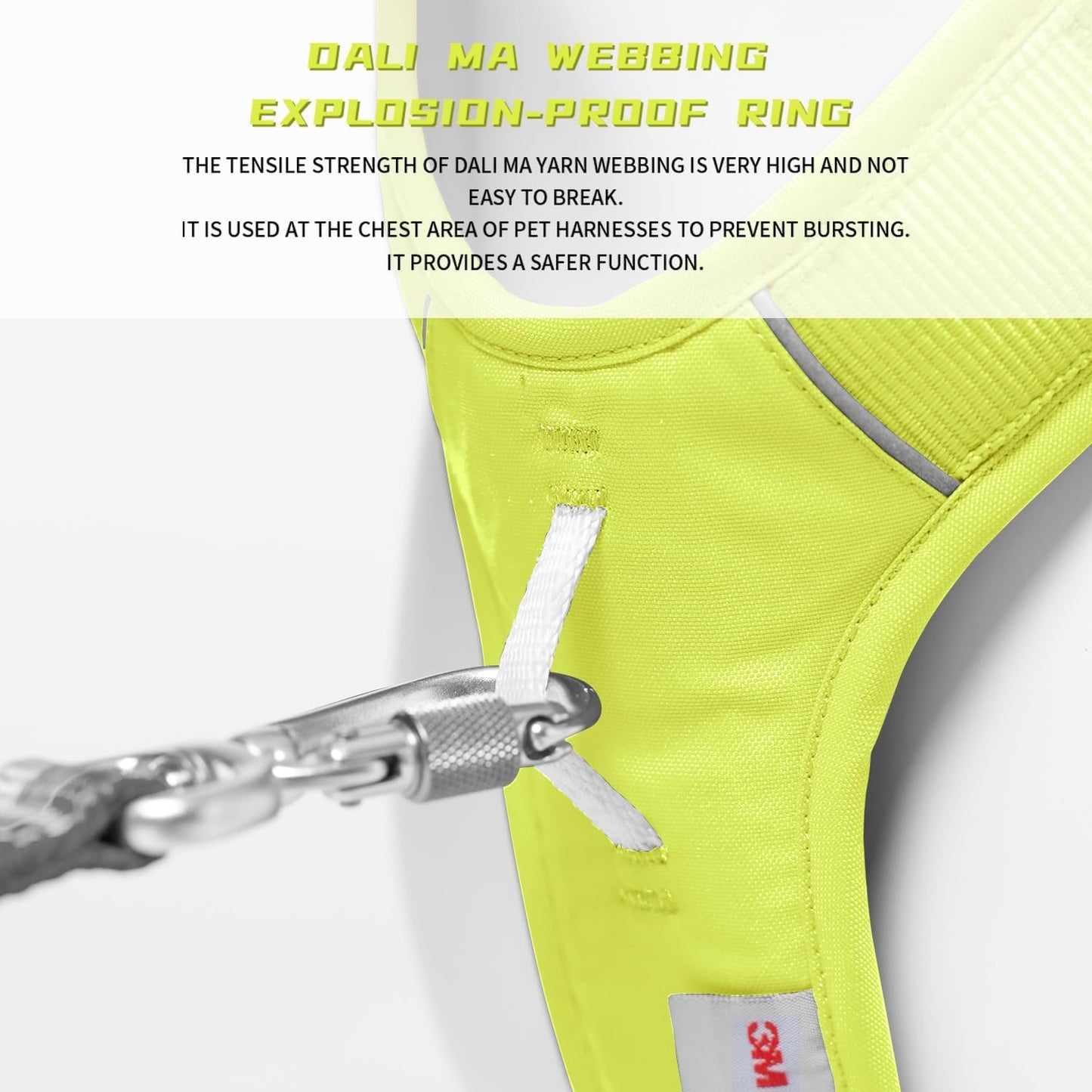 No-Pull Dog Harness Reflective Breathable Adjustable Vest | Dyneema Cordura, 3M Reflective, No-Choke, Car Safety. XS-XL, 6 Colors. Lightweight Breathable Small-XL Dogs, Hiking Training