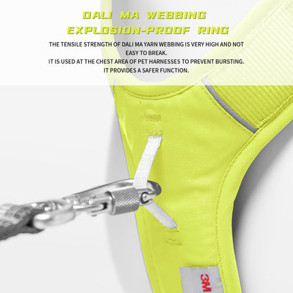 No-Pull Dog Harness Reflective Breathable Adjustable Vest | Dyneema Cordura, 3M Reflective, No-Choke, Car Safety. XS-XL, 6 Colors. Lightweight Breathable Small-XL Dogs, Hiking Training