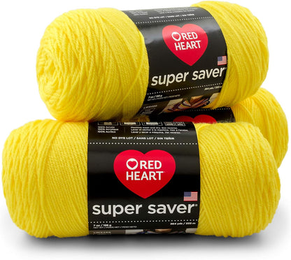 Super Saver 3-Pack yarn, BRIGHT YELLOW 3 Pack