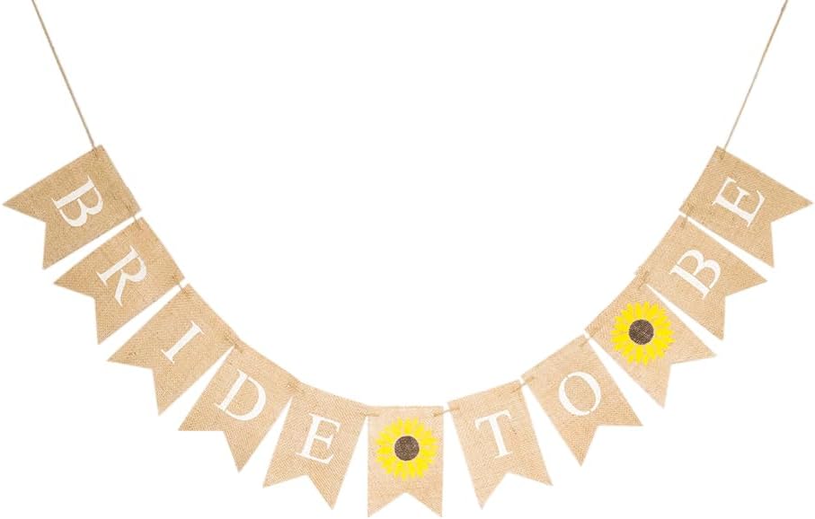 Sunflower Bride to Be Banner for Bridal Shower or Bachelorette Party Decorations