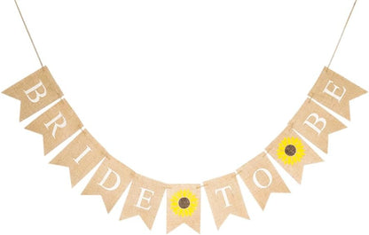 Sunflower Bride to Be Banner for Bridal Shower or Bachelorette Party Decorations