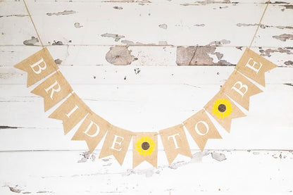 Sunflower Bride to Be Banner for Bridal Shower or Bachelorette Party Decorations