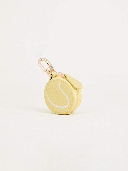 Tennis Ball Shaped Mini Coin Purse, Yellow pouch, fun Keychain Wallet with Embroidered Design, Fashion Accessory for Women man (Tennis-shaped)