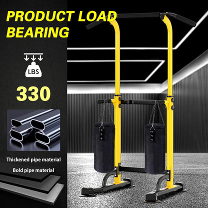 Power Tower Pull Up Bar Station, Free Standing Pull Up Rack Dip Station for Home Gym, Height Adjustable Home Strength Training Fitness Workout Equipment