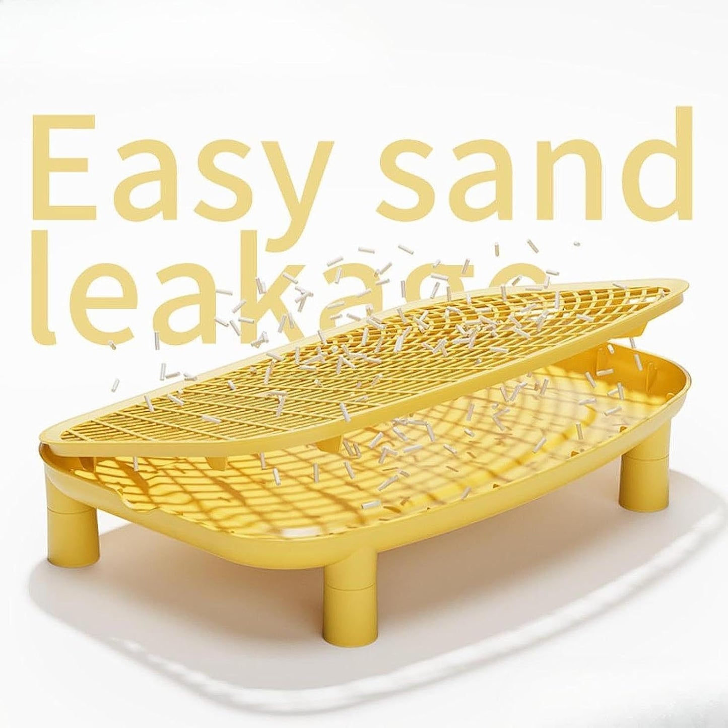 Litter Box Step Cat Ramp Non Slip Litter Trap Stool Litter Collection Stairs for Small Old Cat Kitten Anti Slip Pet Supplies Accessories for Living Room Bedroom, Yellow