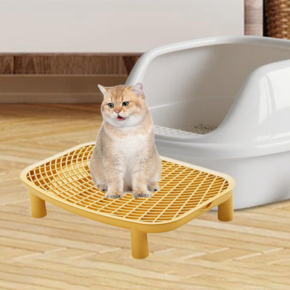 Litter Box Step Cat Ramp Non Slip Litter Trap Stool Litter Collection Stairs for Small Old Cat Kitten Anti Slip Pet Supplies Accessories for Living Room Bedroom, Yellow
