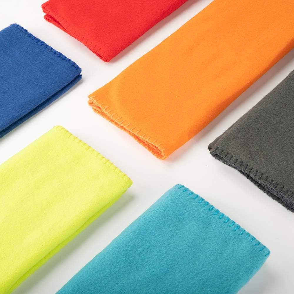 Fleece Throw Blankets Bulk Fleece Blankets Solid Wholesale Lightweight Warm Soft for Pet Bed Sofa Couch Office Wedding Gifts Travel Seasons Yellow 50x60 Inches Pack of 6