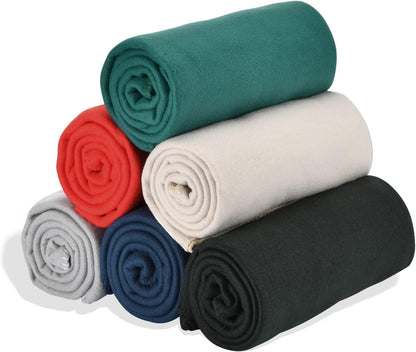 Fleece Throw Blankets Bulk Fleece Blankets Solid Wholesale Lightweight Warm Soft for Pet Bed Sofa Couch Office Wedding Gifts Travel Seasons Yellow 50x60 Inches Pack of 6