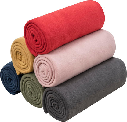 Fleece Throw Blankets Bulk Fleece Blankets Solid Wholesale Lightweight Warm Soft for Pet Bed Sofa Couch Office Wedding Gifts Travel Seasons Yellow 50x60 Inches Pack of 6