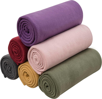 Fleece Throw Blankets Bulk Fleece Blankets Solid Wholesale Lightweight Warm Soft for Pet Bed Sofa Couch Office Wedding Gifts Travel Seasons Yellow 50x60 Inches Pack of 6