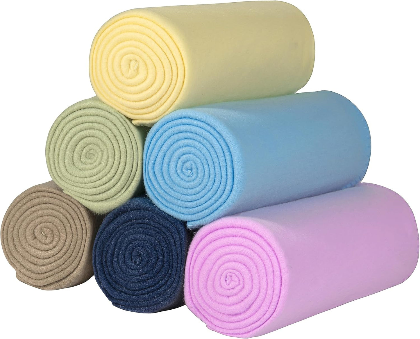 Fleece Throw Blankets Bulk Fleece Blankets Solid Wholesale Lightweight Warm Soft for Pet Bed Sofa Couch Office Wedding Gifts Travel Seasons Yellow 50x60 Inches Pack of 6