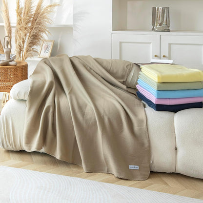 Fleece Throw Blankets Bulk Fleece Blankets Solid Wholesale Lightweight Warm Soft for Pet Bed Sofa Couch Office Wedding Gifts Travel Seasons Yellow 50x60 Inches Pack of 6