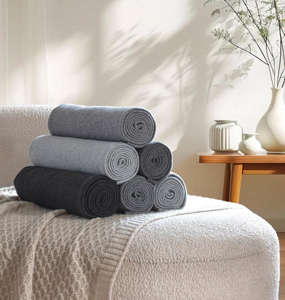 Fleece Throw Blankets Bulk Fleece Blankets Solid Wholesale Lightweight Warm Soft for Pet Bed Sofa Couch Office Wedding Gifts Travel Seasons Yellow 50x60 Inches Pack of 6