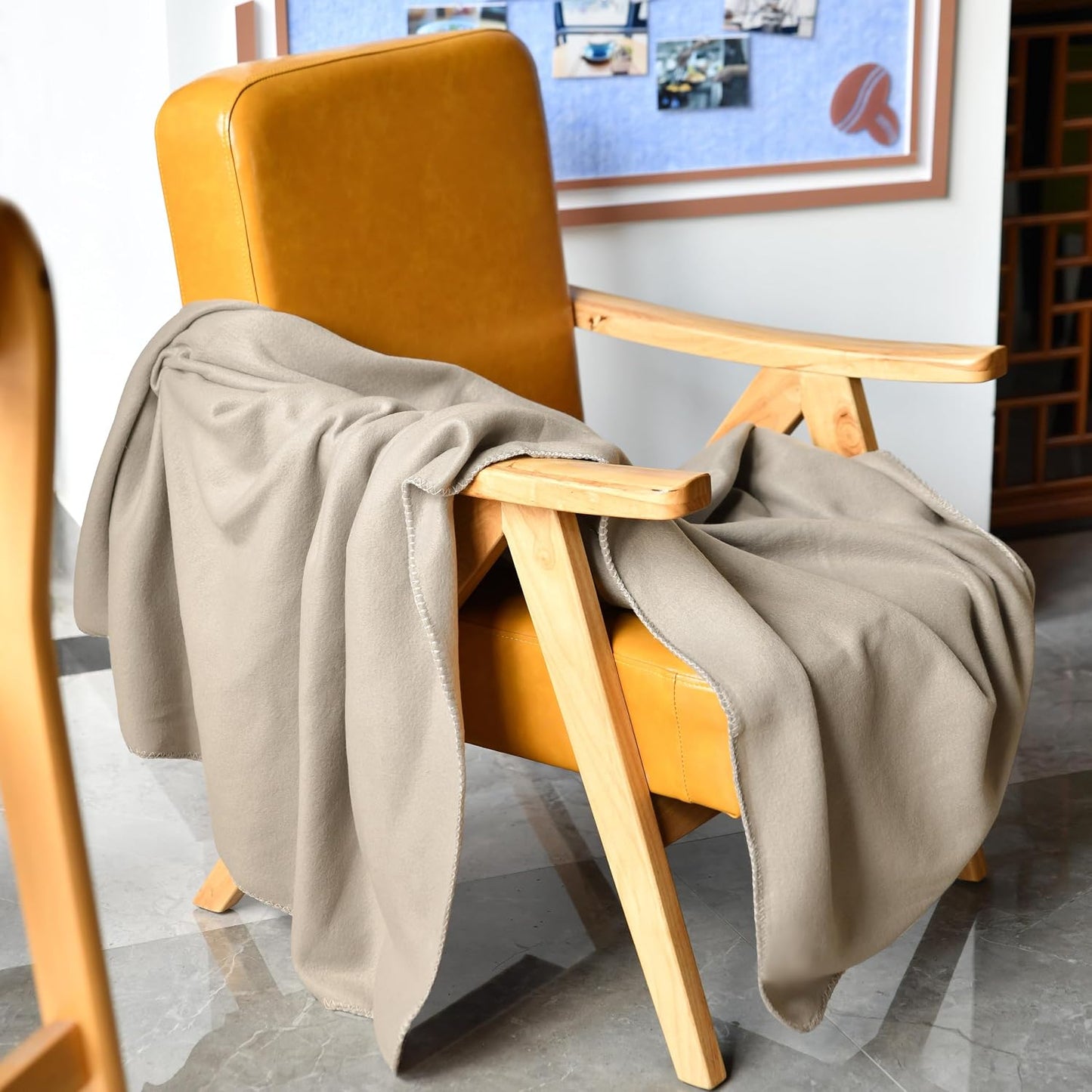 Fleece Throw Blankets Bulk Fleece Blankets Solid Wholesale Lightweight Warm Soft for Pet Bed Sofa Couch Office Wedding Gifts Travel Seasons Yellow 50x60 Inches Pack of 6