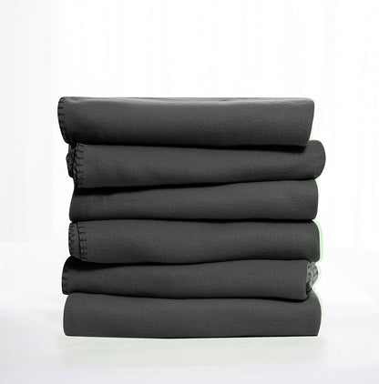 Fleece Throw Blankets Bulk Fleece Blankets Solid Wholesale Lightweight Warm Soft for Pet Bed Sofa Couch Office Wedding Gifts Travel Seasons Yellow 50x60 Inches Pack of 6