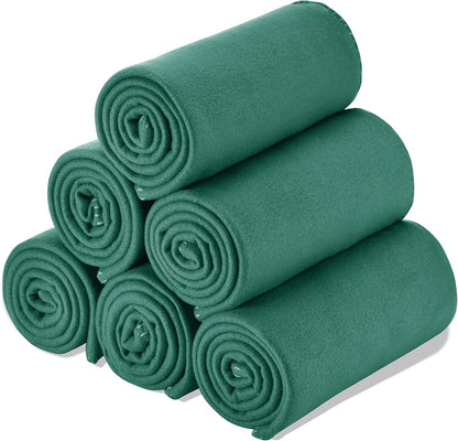 Fleece Throw Blankets Bulk Fleece Blankets Solid Wholesale Lightweight Warm Soft for Pet Bed Sofa Couch Office Wedding Gifts Travel Seasons Yellow 50x60 Inches Pack of 6
