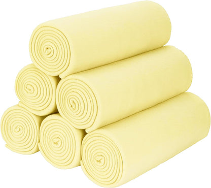 Fleece Throw Blankets Bulk Fleece Blankets Solid Wholesale Lightweight Warm Soft for Pet Bed Sofa Couch Office Wedding Gifts Travel Seasons Yellow 50x60 Inches Pack of 6