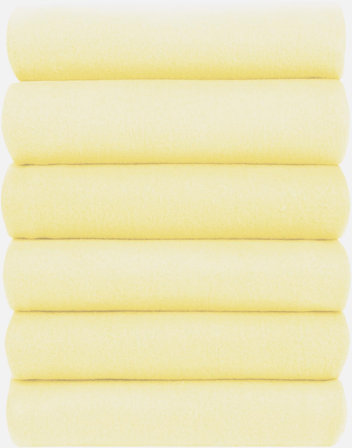 Fleece Throw Blankets Bulk Fleece Blankets Solid Wholesale Lightweight Warm Soft for Pet Bed Sofa Couch Office Wedding Gifts Travel Seasons Yellow 50x60 Inches Pack of 6