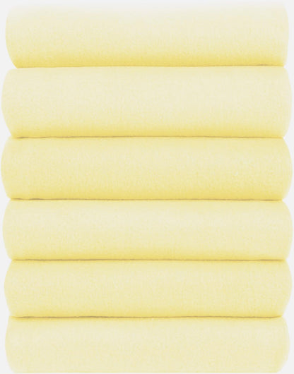 Fleece Throw Blankets Bulk Fleece Blankets Solid Wholesale Lightweight Warm Soft for Pet Bed Sofa Couch Office Wedding Gifts Travel Seasons Yellow 50x60 Inches Pack of 6
