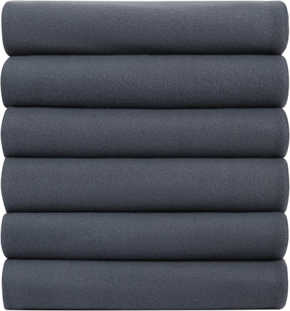 Fleece Throw Blankets Bulk Fleece Blankets Solid Wholesale Lightweight Warm Soft for Pet Bed Sofa Couch Office Wedding Gifts Travel Seasons Yellow 50x60 Inches Pack of 6