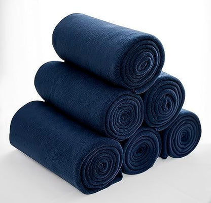 Fleece Throw Blankets Bulk Fleece Blankets Solid Wholesale Lightweight Warm Soft for Pet Bed Sofa Couch Office Wedding Gifts Travel Seasons Yellow 50x60 Inches Pack of 6