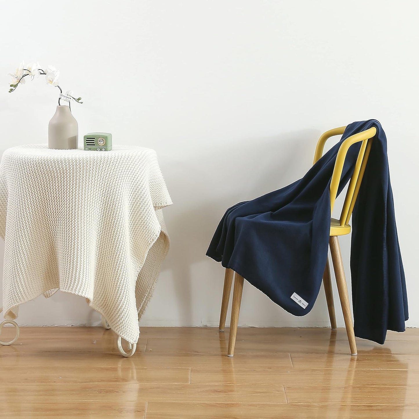 Fleece Throw Blankets Bulk Fleece Blankets Solid Wholesale Lightweight Warm Soft for Pet Bed Sofa Couch Office Wedding Gifts Travel Seasons Yellow 50x60 Inches Pack of 6
