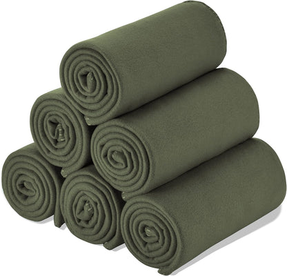 Fleece Throw Blankets Bulk Fleece Blankets Solid Wholesale Lightweight Warm Soft for Pet Bed Sofa Couch Office Wedding Gifts Travel Seasons Yellow 50x60 Inches Pack of 6