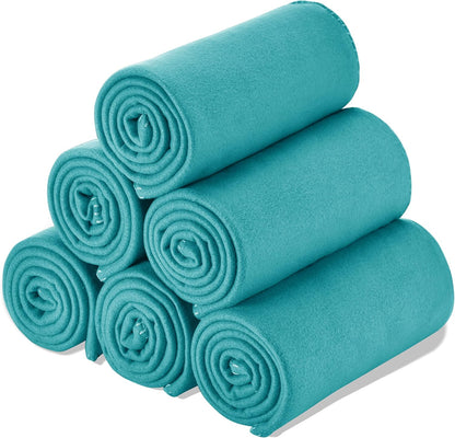 Fleece Throw Blankets Bulk Fleece Blankets Solid Wholesale Lightweight Warm Soft for Pet Bed Sofa Couch Office Wedding Gifts Travel Seasons Yellow 50x60 Inches Pack of 6