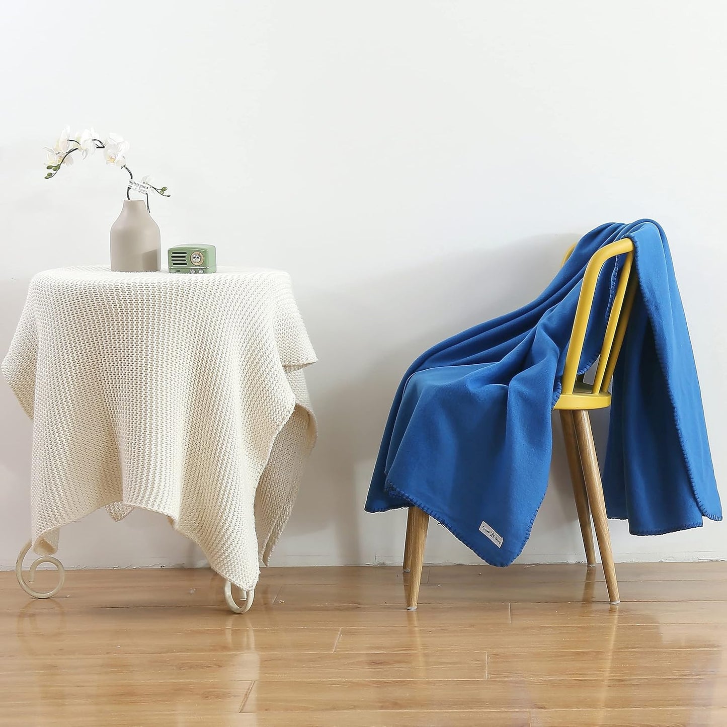 Fleece Throw Blankets Bulk Fleece Blankets Solid Wholesale Lightweight Warm Soft for Pet Bed Sofa Couch Office Wedding Gifts Travel Seasons Yellow 50x60 Inches Pack of 6