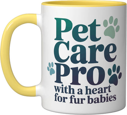 Veterinary Assistant Veterinarian Pet Animal Care Ceramic Mug, Yellow/White, 11oz