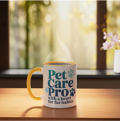 Veterinary Assistant Veterinarian Pet Animal Care Ceramic Mug, Yellow/White, 11oz