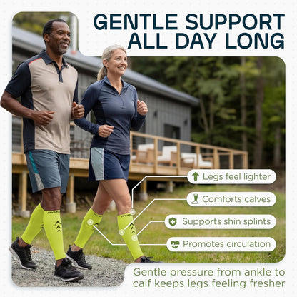 Calf Compression Sleeves Men Women - Leg Compression Sleeve Footless Socks - Shin Splint Relief Fitness Running