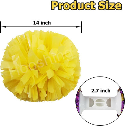 2/6/12PCS Pom Poms Cheerleading with Baton Handle Cheerleader Pompoms for Cheering Sports Games Dancing Party Team Spirit