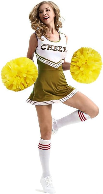 2/6/12PCS Pom Poms Cheerleading with Baton Handle Cheerleader Pompoms for Cheering Sports Games Dancing Party Team Spirit