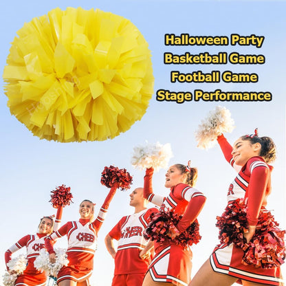 2/6/12PCS Pom Poms Cheerleading with Baton Handle Cheerleader Pompoms for Cheering Sports Games Dancing Party Team Spirit