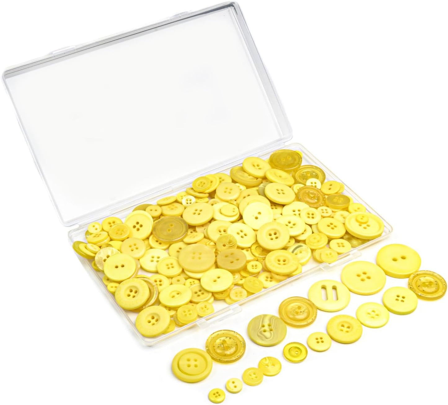 200PCS Round Resin Buttons, Mixed Yellow, for Sewing and Crafts | Assorted Resin Buttons for Sewing, Crafts, DIY Projects, Painting and Handmade Ornaments