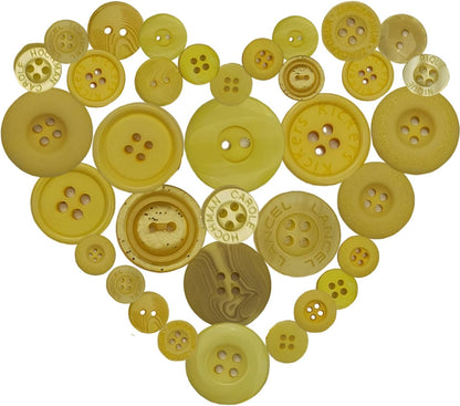 200PCS Round Resin Buttons, Mixed Yellow, for Sewing and Crafts | Assorted Resin Buttons for Sewing, Crafts, DIY Projects, Painting and Handmade Ornaments