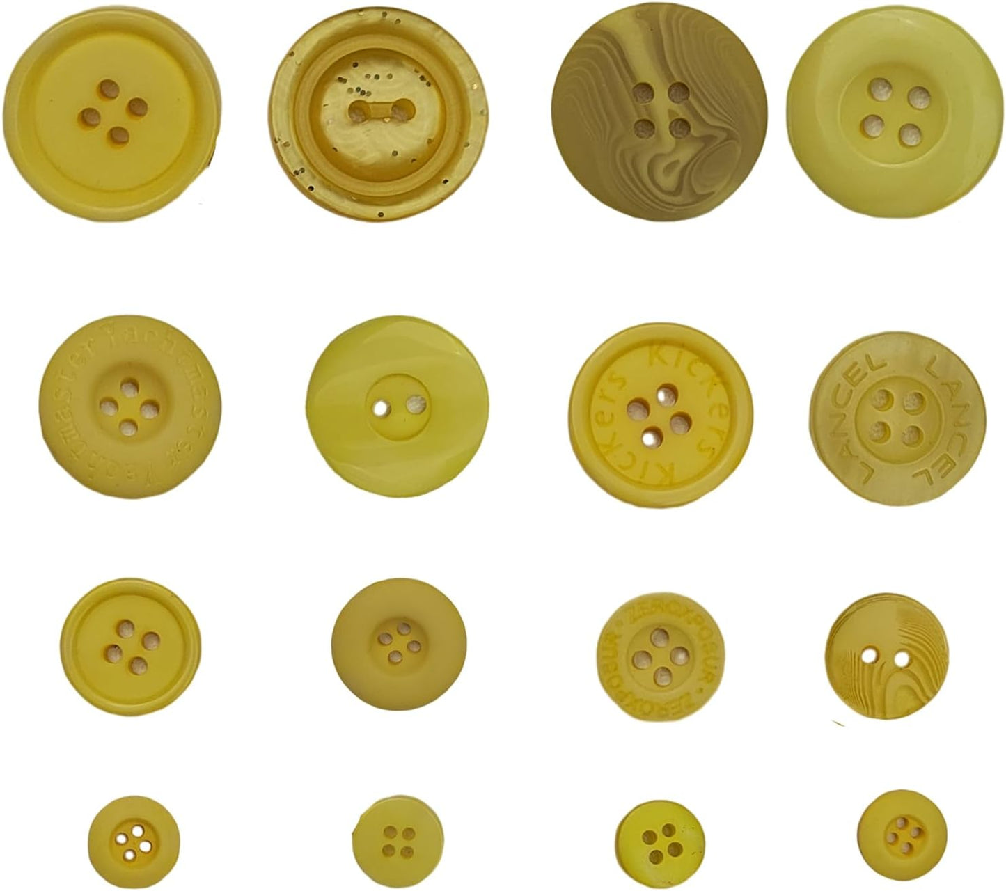 200PCS Round Resin Buttons, Mixed Yellow, for Sewing and Crafts | Assorted Resin Buttons for Sewing, Crafts, DIY Projects, Painting and Handmade Ornaments
