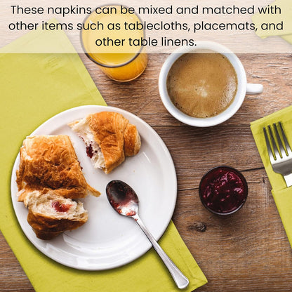 Cloth Dinner Napkins – Perfect Everyday Use Table Napkins – Soft Durable Washable – Ideal for Party Wedding Christmas Easter – Set of 12-17x17 inches Yellow Napkins
