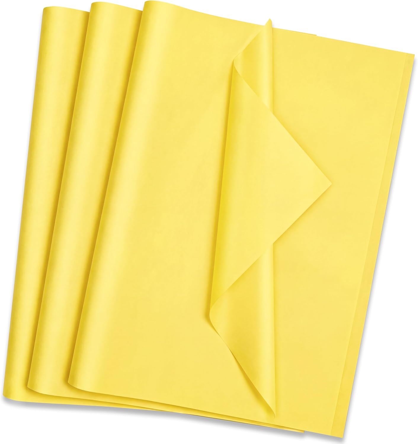 Tissue Paper for Gift Bags 12x20 Inches-120 Sheets | Durable Yellow Tissue Paper, Packaging, DIY Crafts, Weddings, Birthdays, Box Bag Filler,and Holiday Decorations