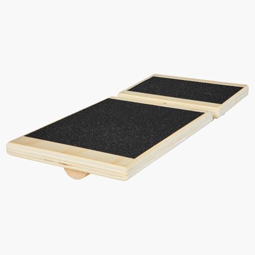 Balance Board, 2-in-1 Wobble Board Trainer for Adults, Premium Wooden Balance Training Equipment, with Roller, Magnetic Stoppers, Storage Rack, for Core Workouts, Surf Trainer & Physical Therapy
