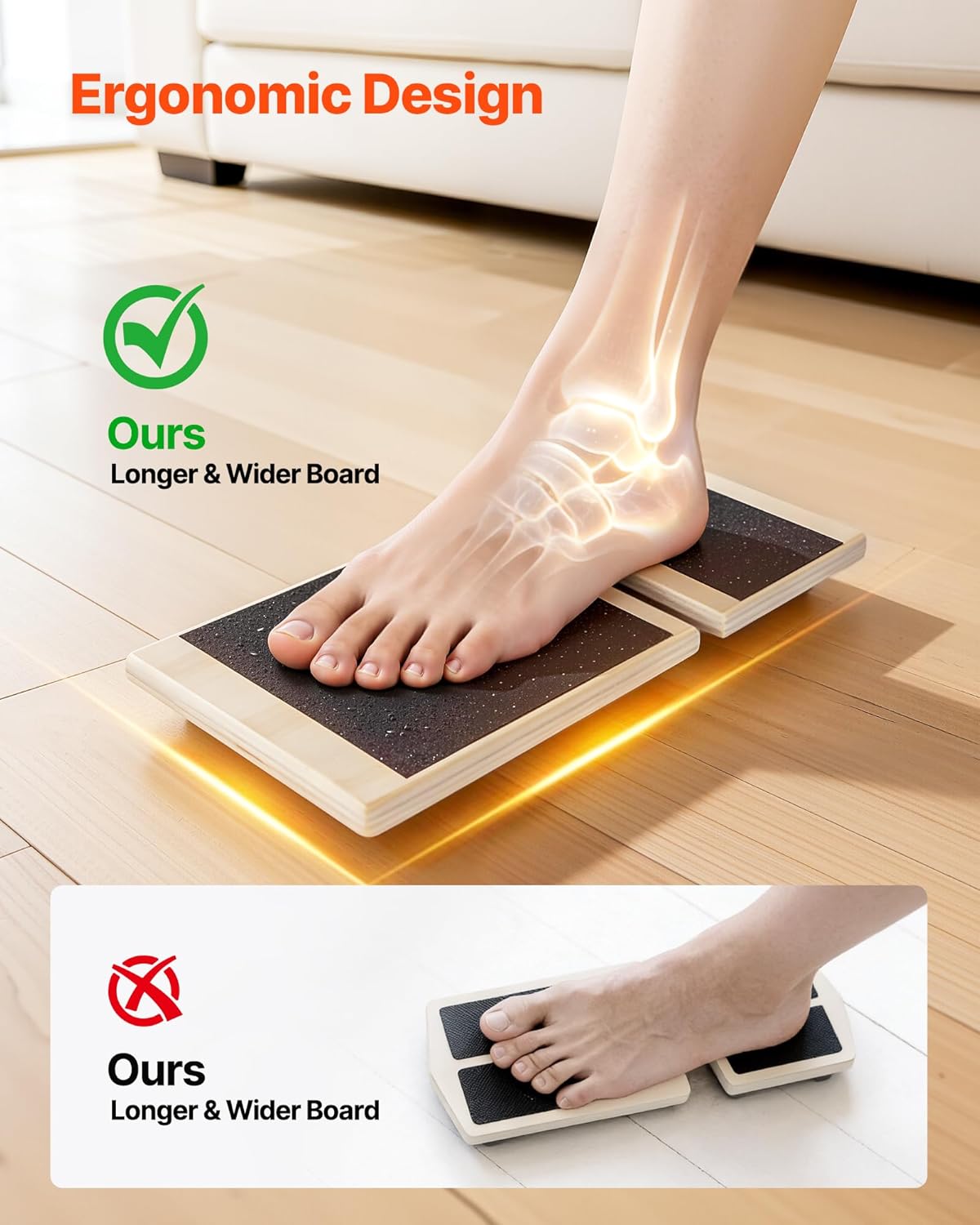 Balance Board, 2-in-1 Wobble Board Trainer for Adults, Premium Wooden Balance Training Equipment, with Roller, Magnetic Stoppers, Storage Rack, for Core Workouts, Surf Trainer & Physical Therapy