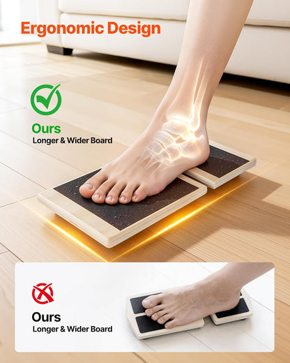 Balance Board, 2-in-1 Wobble Board Trainer for Adults, Premium Wooden Balance Training Equipment, with Roller, Magnetic Stoppers, Storage Rack, for Core Workouts, Surf Trainer & Physical Therapy