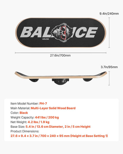 Balance Board, 2-in-1 Wobble Board Trainer for Adults, Premium Wooden Balance Training Equipment, with Roller, Magnetic Stoppers, Storage Rack, for Core Workouts, Surf Trainer & Physical Therapy