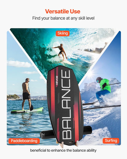 Balance Board, 2-in-1 Wobble Board Trainer for Adults, Premium Wooden Balance Training Equipment, with Roller, Magnetic Stoppers, Storage Rack, for Core Workouts, Surf Trainer & Physical Therapy