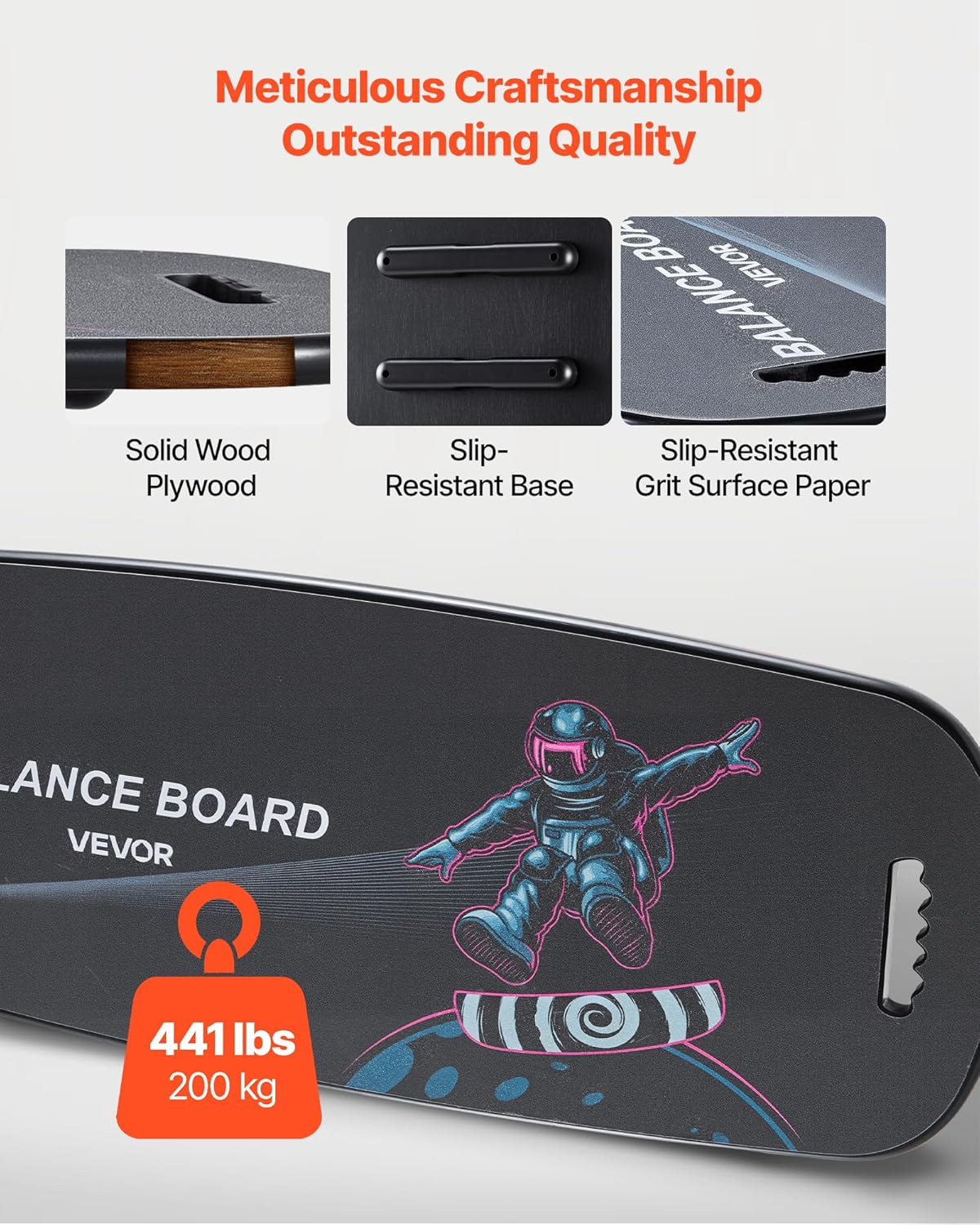 Balance Board, 2-in-1 Wobble Board Trainer for Adults, Premium Wooden Balance Training Equipment, with Roller, Magnetic Stoppers, Storage Rack, for Core Workouts, Surf Trainer & Physical Therapy