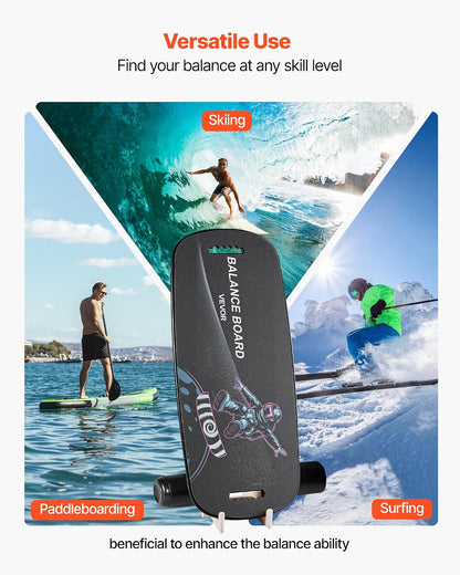 Balance Board, 2-in-1 Wobble Board Trainer for Adults, Premium Wooden Balance Training Equipment, with Roller, Magnetic Stoppers, Storage Rack, for Core Workouts, Surf Trainer & Physical Therapy